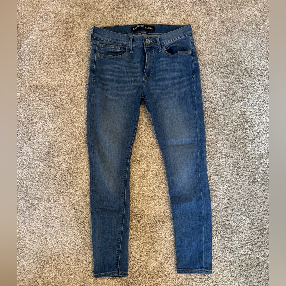 Express Women's Dark Blue Skinny Jeans